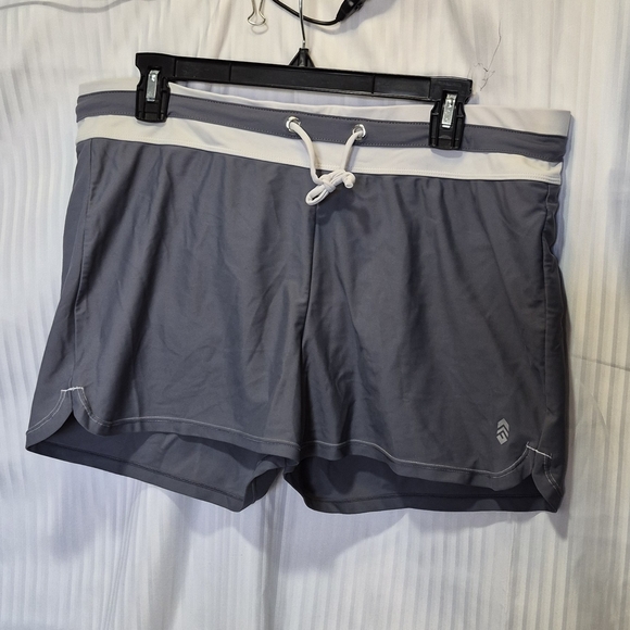 Free Country Navy Swim Shorts with White Waistband - Picture 2 of 8